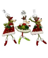 Pier 1 Imports Lot 3 Handmade Reindeer Fairy Ornament Bendable Fashion D... - £12.42 GBP