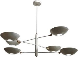 6 Light Pendant Mid Century Modern Raw Brass Sputnik Chandelier Light Fi... - £302.99 GBP