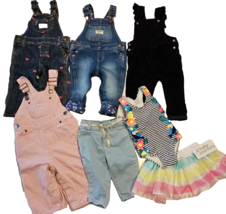 Girls Clothes Lot Sz 9 Mos 7pcs Jeans Overalls Skirt Swimsuit OshKosh Ca... - $670.81 MXN