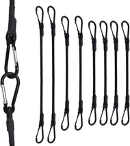 Mini Short Bungee Cords with Carabiner Hooks, SDTC Tech 8-Pack Black Extra Stron - £19.54 GBP