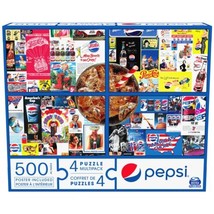 DAMAGE BOX Pepsi, 4 Puzzle Multipack, 500-Piece Novelty Mega Puzzle, for... - £11.96 GBP