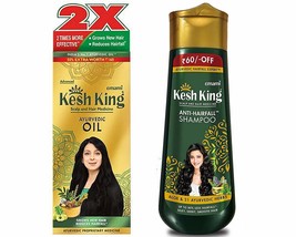 Kesh King Ayurvedic Scalp and Hair Oil, 300ml &amp; Anti Hairfall Shampoo, 340ml Com - £32.76 GBP