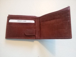 MENS BROWN  LEATHER WALLET  BIFOLD Free Shipping New Credit Card Holder ... - $9.89