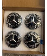 Mercedes Benz Floating Hub Caps Black, NEW 75mm FAST SHIPPING. - $104.50