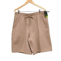 DSG Fleece Shorts Mens XL Khaki Loose Fit  Drawstring Waist 10 Inch Inseam  - £11.29 GBP