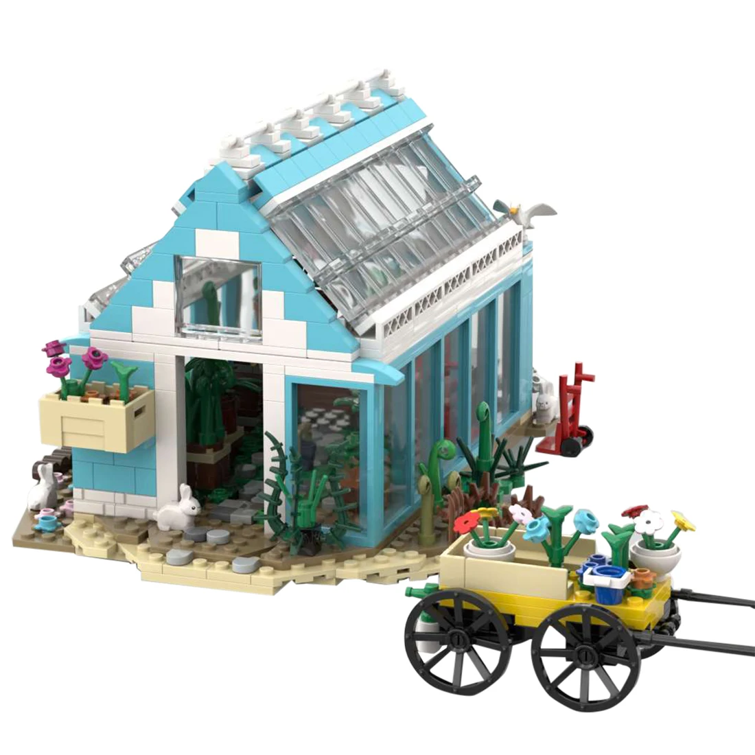 735+Pcs Mini-Particle Building Block Assembly Model Kit Blue Greenhouse Flow - £96.06 GBP