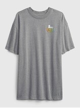 New Gap Teen Girls Gray Snoopy Cotton Crew Neck Short Sleeve Boxy T-shir... - $14.99