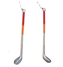 Vintage Golf Club EARRINGS-Lucky Golfer Game Novelty Sport Charm Costume Jewelry - £6.26 GBP