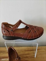 Clarks Appley Way Brown Leather Mary Jane Casual Loafers Sandals Women’s Size 8 - £66.68 GBP