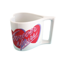Valentines Gift Avon Heart Shaped Ceramic Coffee Mug Red Romantic Tea Cup White - £13.06 GBP