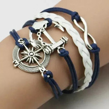 Multi Style braided Infinity Love Retro Anchor Compass Unisex Bracelet H... - €8,15 EUR