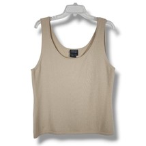 Lafayette 148 Cashmere Tank Top Womens XL Beige Nude  Tan Wide Strap Sco... - £30.56 GBP