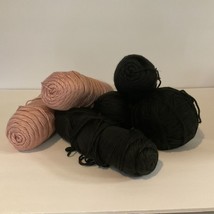 Caron Simply Soft Yarn Lot Victorian Pink and Black Total of 2 Pounds Yarn - $12.86