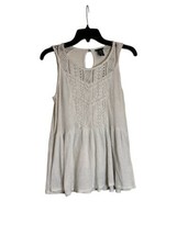 Women’s Torrid White Tunic Tank Top Lace at Front and Shoulder Size 00 - £11.58 GBP