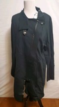 Cabi Renaissance Green Ponte Knit Coat Jacket Zip Faux Leather Trim Size... - $53.95