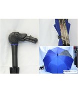 Rare Vintage 80s Aramis Umbrella Traveling Companion Theme 40in Large Blue - $47.02 CAD