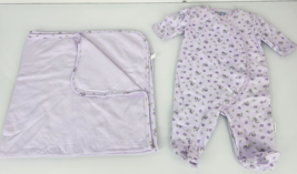 Baby Girl Clothes New Little Me Vintage Preemie 2pc Footed Outfit Blanke... - $59.39
