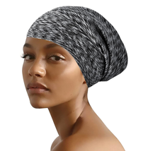 Satin Bonnet Sleep Cap Hair Cover Bonnet Satin Lined Slouchy Beanie Night Sleepi - £12.09 GBP