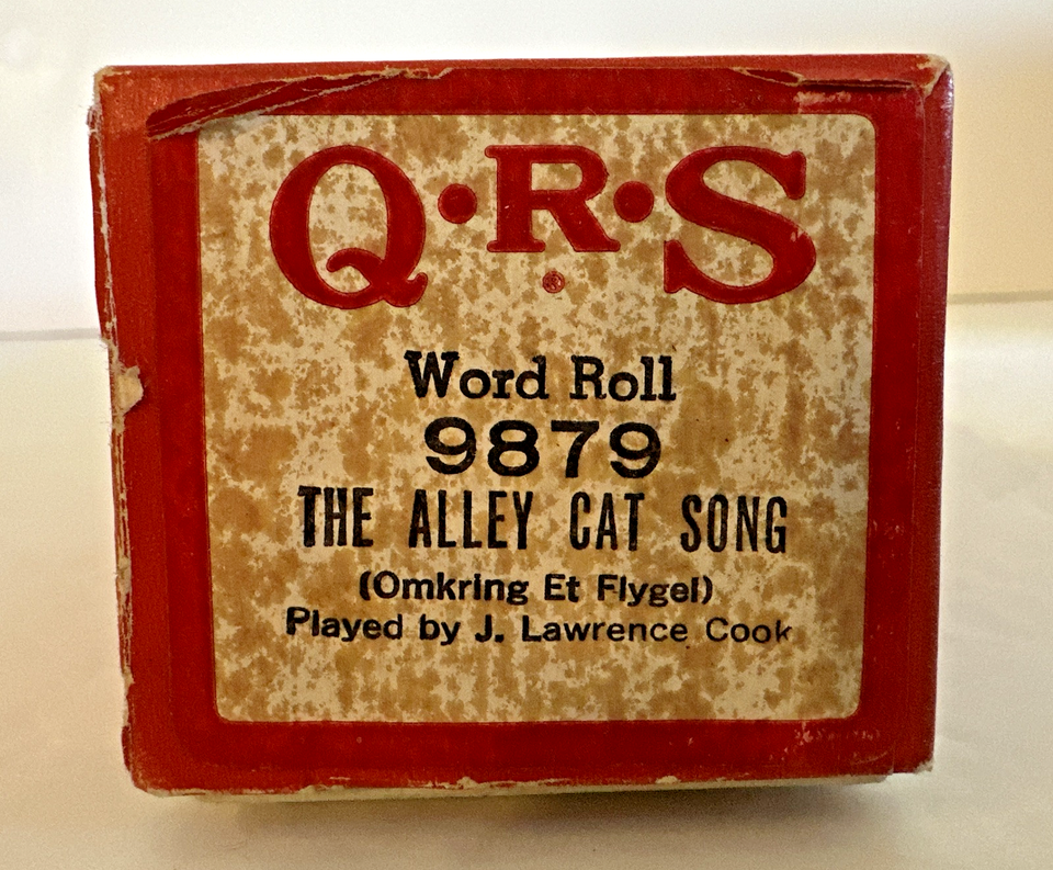 QRS Player Piano Music Word Roll THE ALLEY CAT SONG 9879 Very Good Condi... - $9.46