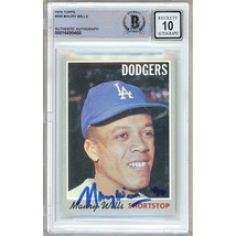 Maury Wills Los Angeles Dodgers Signed 1970 Topps #595 BAS BGS Auto 10 Slab - £133.28 GBP
