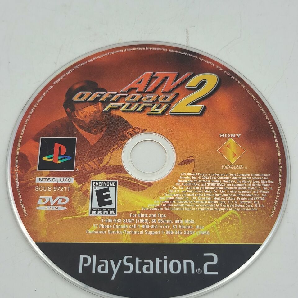 ATV Offroad Fury 2 (Sony PlayStation 2, 2002) PS2 Disc Only - $0.99