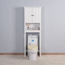 Bathroom Wooden Storage Cabinet Over-The-Toilet Space Saver with a Adjustable - £89.87 GBP