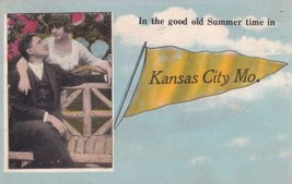 Kansas City Missouri MO Pennant Good Old Summer 1922 to Sedan KS Postcard D06 - $2.99