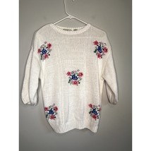 1980s Bellepointe Floral Bouquet Needlepoint Kawaii Feminine Coquette Sw... - $28.00