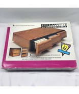 Vintage New Open Box 42 Audio Cassette Stackable Storage Cabinet Wood Grain - £23.45 GBP