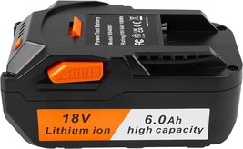 [1-Pack] 18V High-Output 6.0Ah Lithium-ion Battery for Ridgid 18V Tools Battery - £35.16 GBP