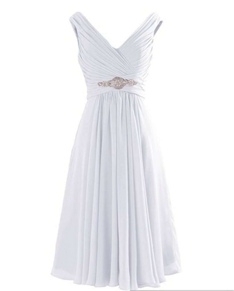 Kivary Short Knee Length A Line V Neck Prom Dresses Wedding Party Cocktail Gowns