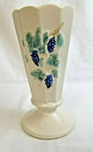 McCoy Pottery Vase Container Porcelain Grapes Blue Green White 7&quot; Tall - £27.51 GBP