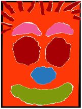 1751 .Animated face on red paint quality Poster.Fun wall Decorative Art.Decor - £12.94 GBP+