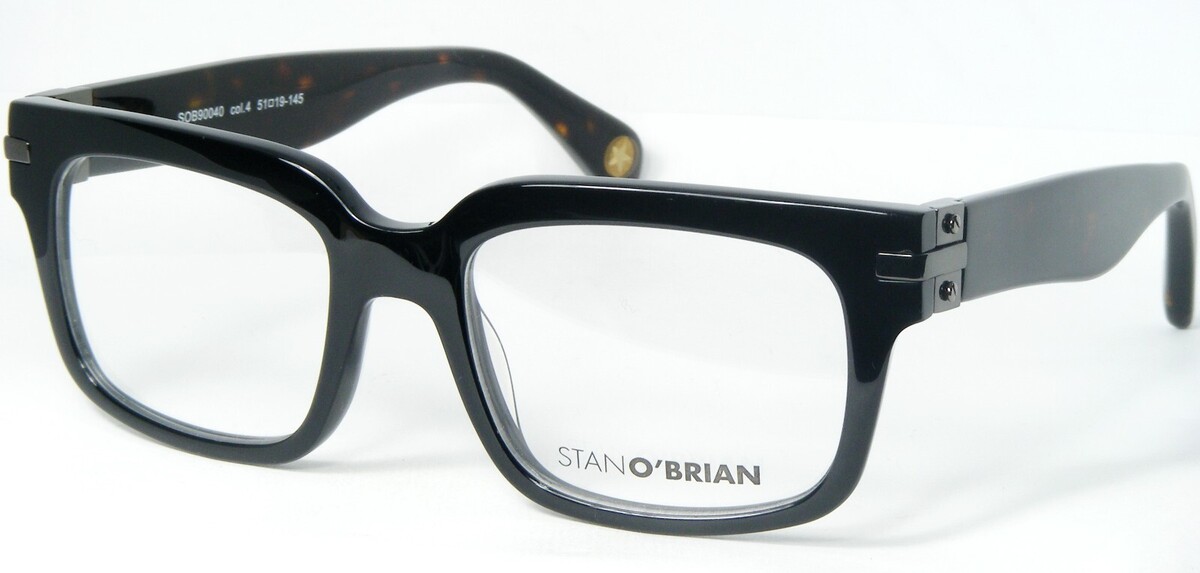 STANO&#39;BRIAN SOB90040 col.4 BLACK /DARK TORTOISE /GUNMETAL EYEGLASSES 51-... - $85.54