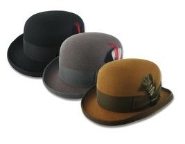 Wool Felt Derby Bowler Hat Men Dress Tuxedo Steampunk S-XXL Women Costume  - £39.95 GBP