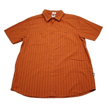 The North Face Shirt Men Large Orange Striped Pattern Short Sleeve Butto... - $18.69