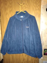 Columbia Fleece Jacket Blue Thick Full Zip Zipped Pockets Inside Pockets Men 3XL - £21.40 GBP