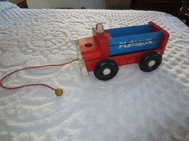 Vtg. 1960's Playskool Wood Road Crew Work Pull Truck - 13" X 8" X 8/1/2" High - £19.66 GBP