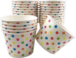 12Oz Rainbow Ice Cream Cups, Disposable Dessert Cups, Ice Cream Bowls For Cold - £28.41 GBP