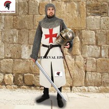 Medieval Knight Crusader Chainmail Shirt W/Coif /Sword - £288.21 GBP