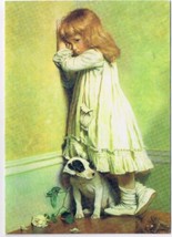 Greeting Card Girl &amp; Dog Crying In Corner Dove Collection Homeless Kids - £1.73 GBP