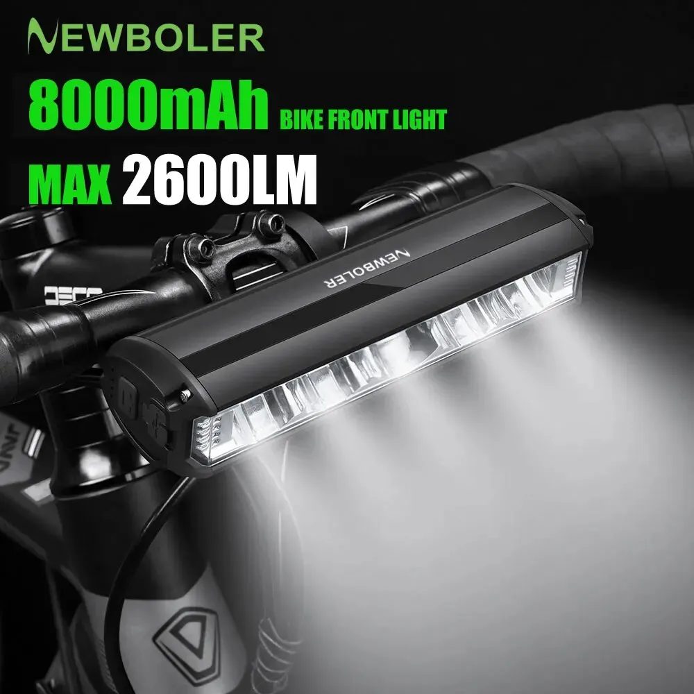 NEWBOLER Bicycle Light Front 8000mAh Bike Light Waterproof Flashlight 26... - $20.04+