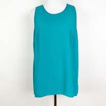 Mossimo Teal Slit Back Flowy Tank Top Hi Low Hem Sleeveless Size M - $98.98 MXN