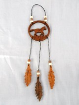 HAND MADE WOOD FULL BODY HORSE PONY DREAM CATCHER w 3 DANGLING FEATHERS ... - $7.99