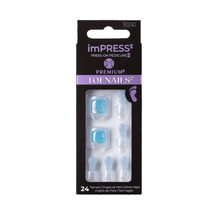 imPRESS Premium Press-On Toenails, No Glue Needed, Aurora Ice, Blue Square - £10.04 GBP