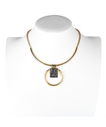 Gold Tone Necklace With Stone Pendant - $32.99