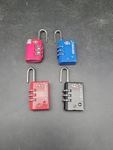 Lot Of 4 Vintage Brinks Travel Combo Locks: Blue, Red, Black Working Lug... - $19.34