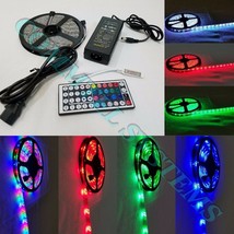 5M RGB 3528 5050 Waterproof LED light 44 Key Remote 12V Power Supply Chr... - £14.15 GBP