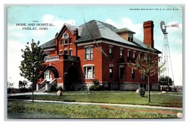 Home and Hospital Findlay Ohio OH 1909 DB Postcard I18 - £3.06 GBP