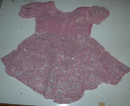 Girls Cute Handmade Lace Pink Short Sleeve Toddler Dress 3T Shiny - $7.99